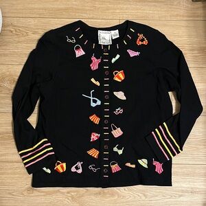 Vintage Michael Simon Lite embroidered cardigan beach day